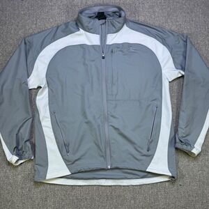 The North Face Flight Series Mens XL Gray White Full Zip Running Windbreaker